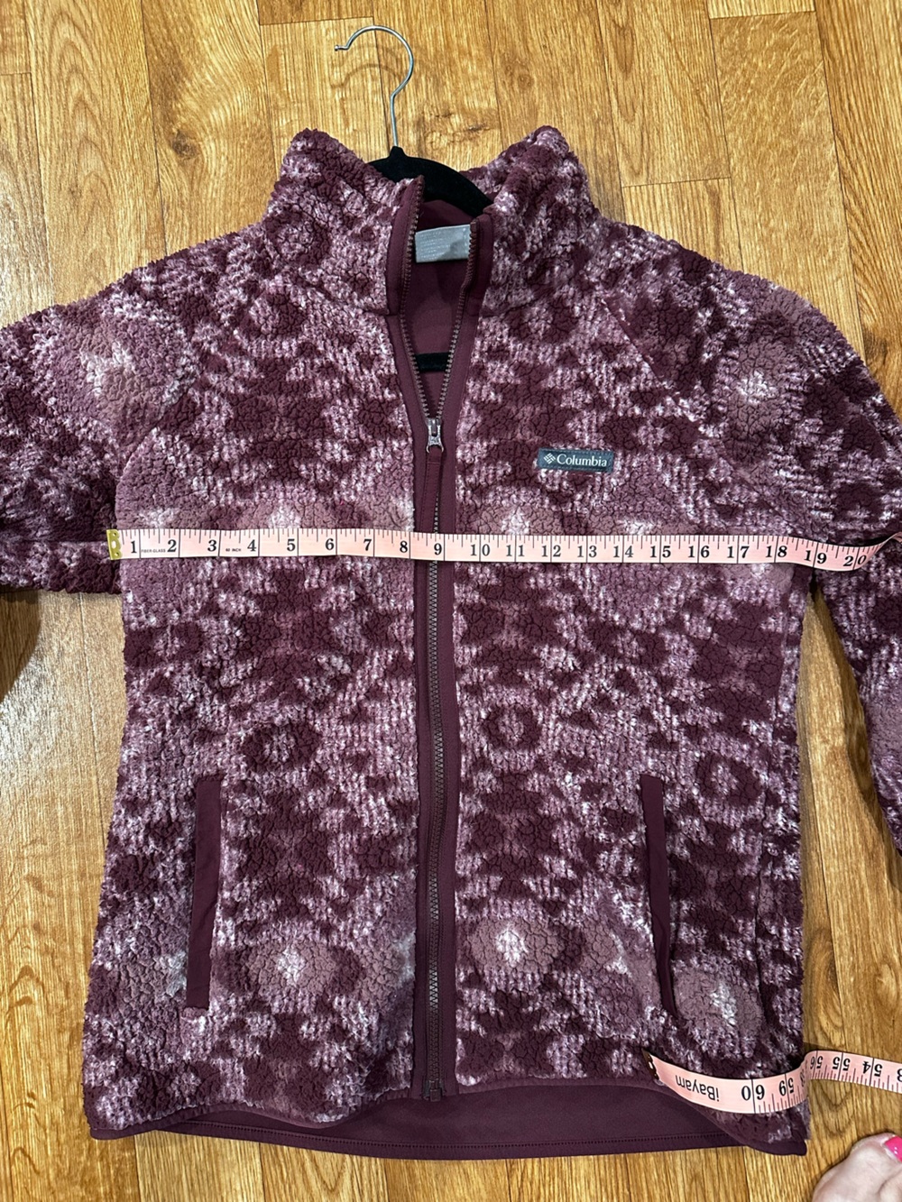 Columbia Sherpa Fleece Jacket Small Plum Purple Full Zip Cozy Soft Women’s - Picture 8 of 8